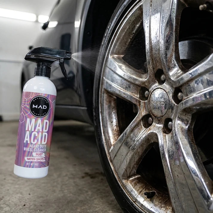 🔥 MAD ACID™ – LIMPIA TUS LLANTAS EN MINUTOS  Elimina suciedad, polvo de frenos, óxido y manchas de agua