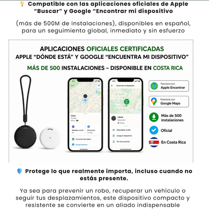 Localizador GPS para coche sin suscripción – Compatible con Android e iOS (Find My) – Seguridad antirrobo